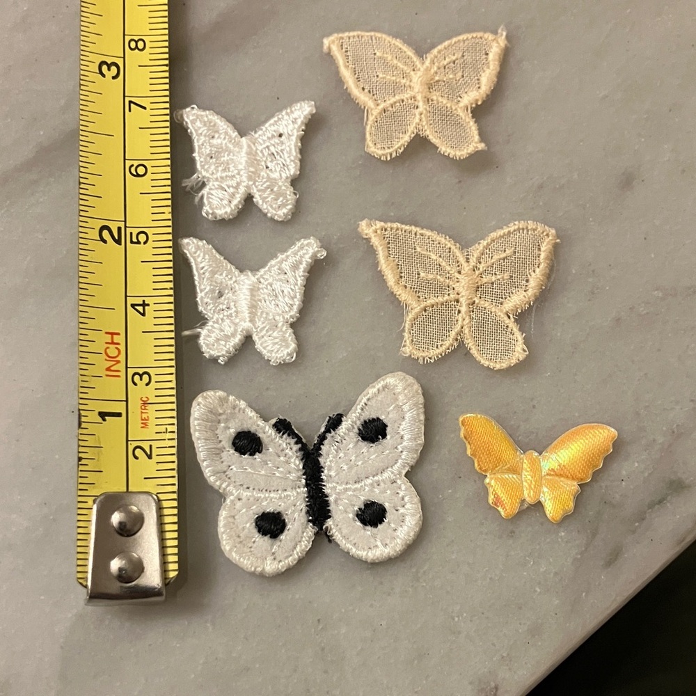 (6) Vintage Butterfly Embroidered Patches Set sew project appliqué - Picture 2 of 3